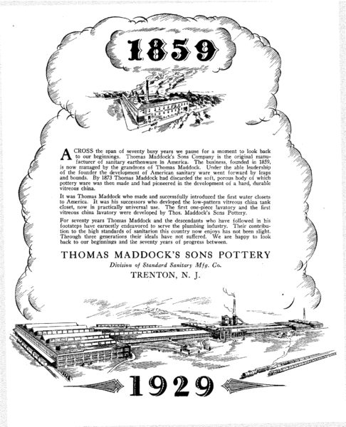 Thomas Maddock's Sons Pottery Advertisement