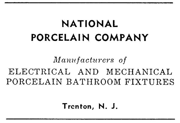 National Porcelain Company Advertisement